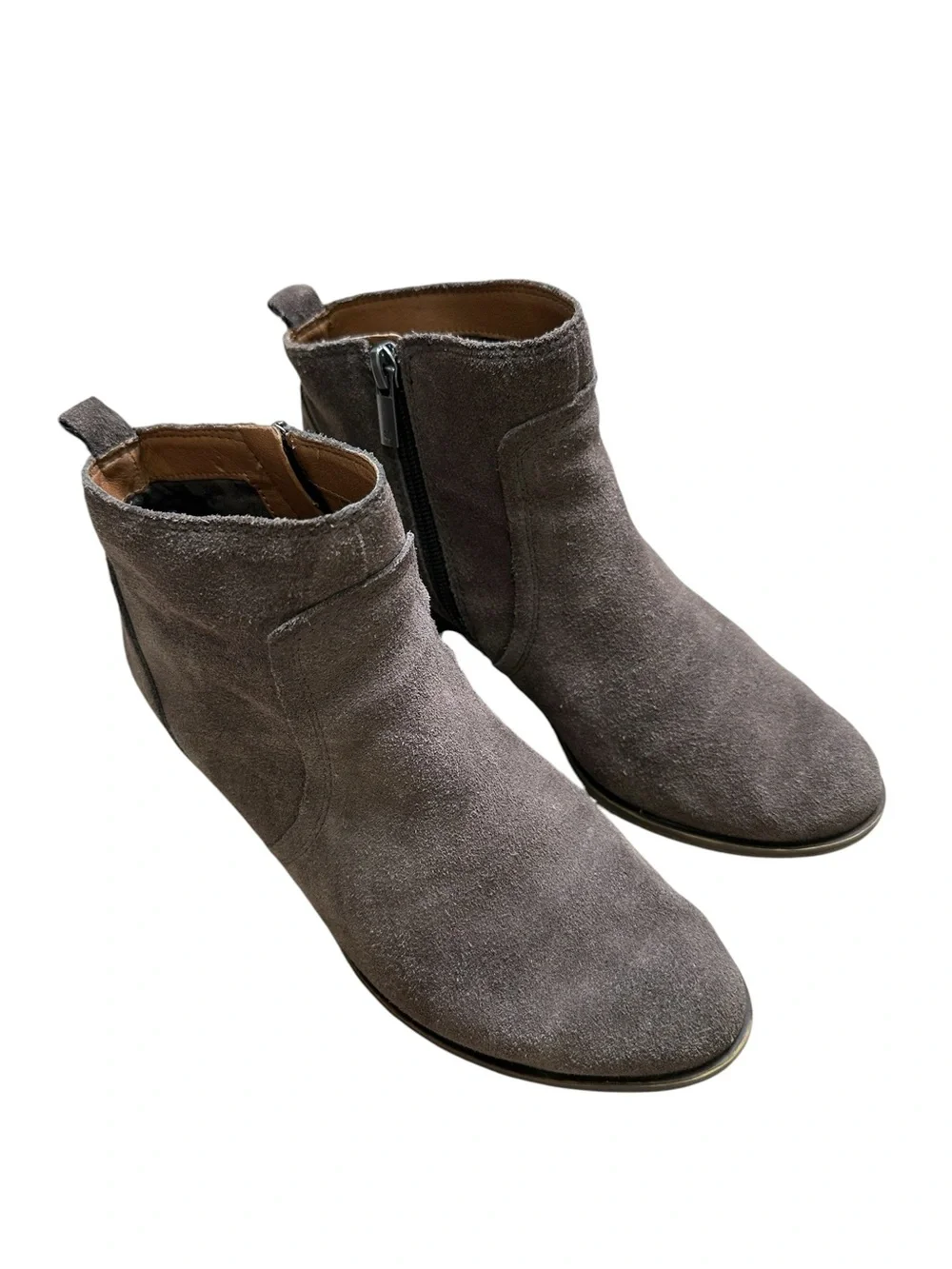 Lucky Brand Women’s 8 Gray Suede Low Heel Ankle Boot